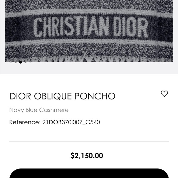 Dior cashmere cape navy blue - Picture 4 of 9